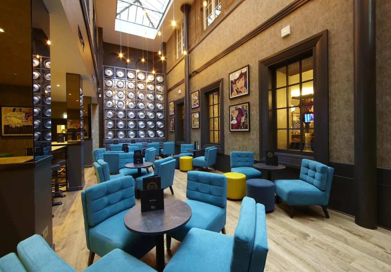 Stylish lounge seating area at Malmaison Glasgow on West George Street